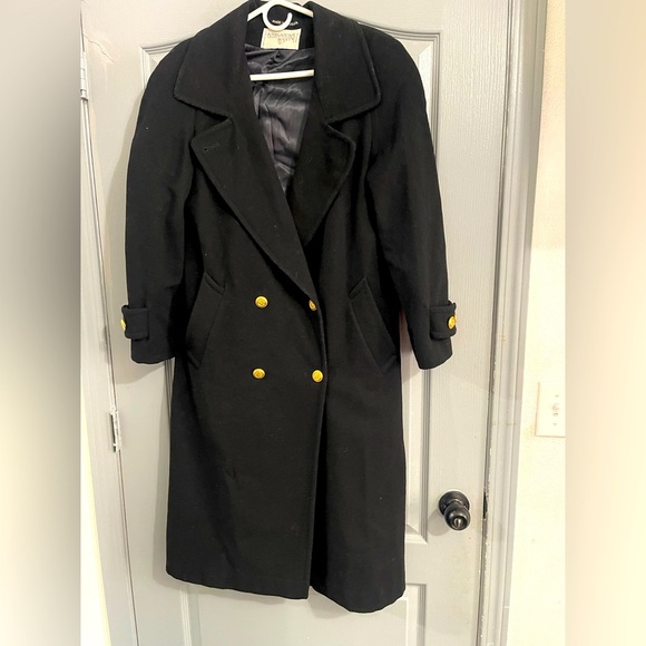 Scene Weaver Black Trench Coat with Gold Buttons WOOL made in Rusia - Picture 1 of 6